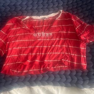 Red Striped Guess Crop Top